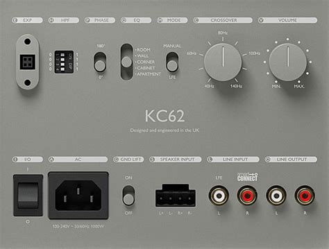 KEF KC62 - Powered by a built-in 1000-watt amplifier (2 x 500 watts) KEF KC62 - Front (with grille) KEF KC62-. . Kef kc62 eq settings